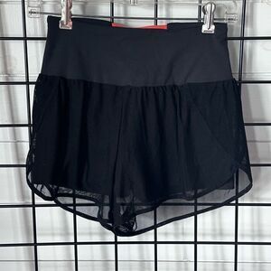 Sew Sew You Tulle Overlay Athletic Shorts Womens S Black‎ Athleisure NWT